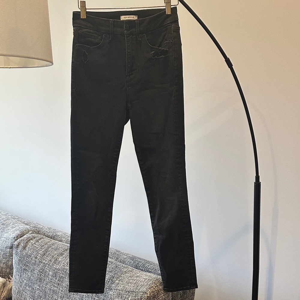 Good American Good Waist Cropped Black Jeans